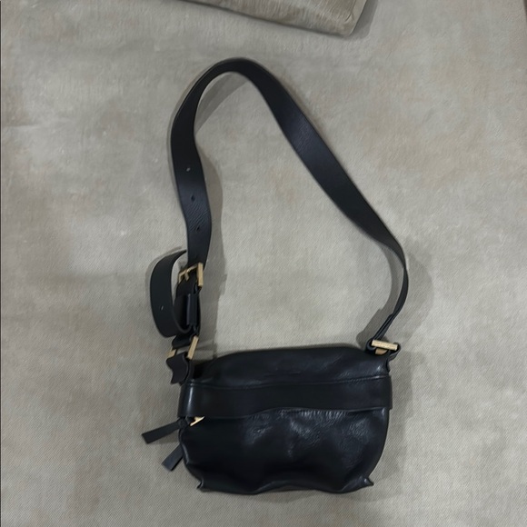 All Saints Black Crossbody Bag with Matte Leather Finish - Picture 1 of 4